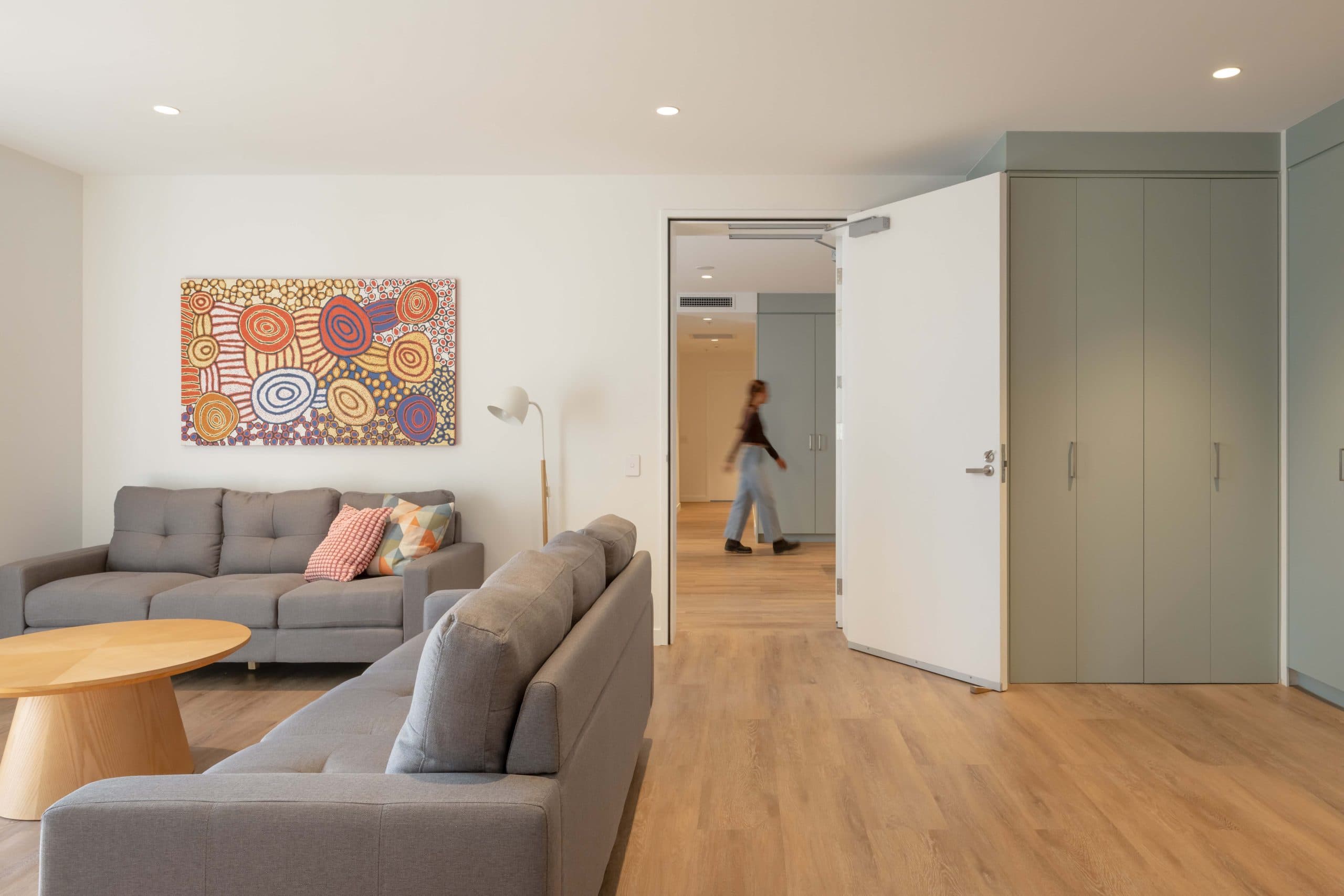 Plasterboard ceilings and walls in a family apartment at Ronald McDonald House South Brisbane